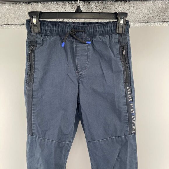 H&M Boys Navy Blue 100% Cotton Joggers Size 8 | Elastic Drawstring Waist - Picture 2 of 16
